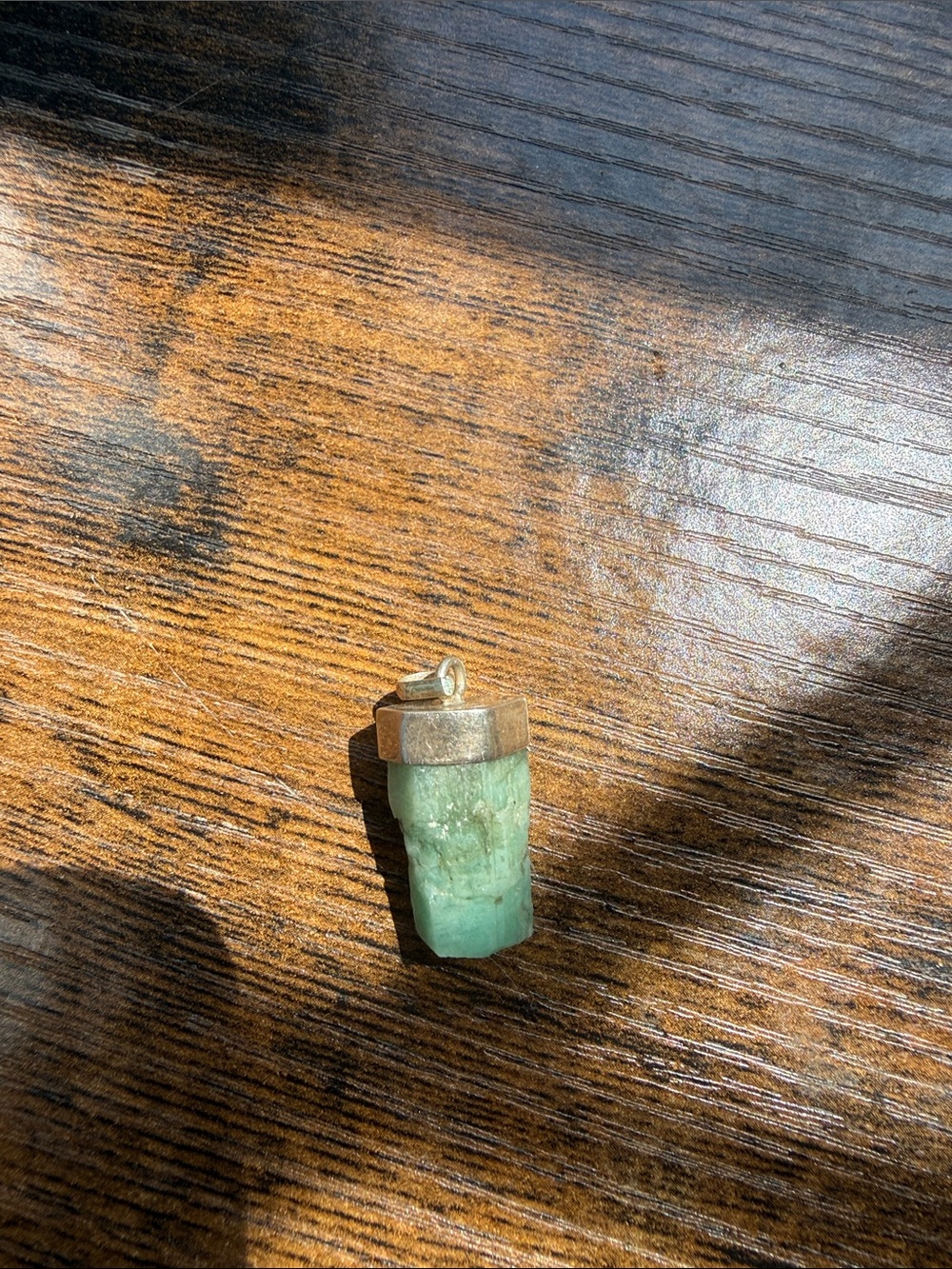 Raw emeralds necklace